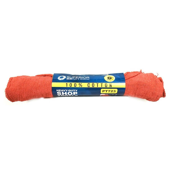 Superior Pads And Abrasives 12 Inch x 14 Inch Red Shop Towel - 100% Cotton, PK 6 PT723 - main